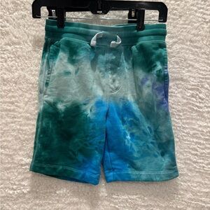 Gap Kids Tie-Dye Shorts medium blue green sweatpant material school